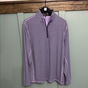 Greyson Golf Purple Geometric Men's Quarter-Zip